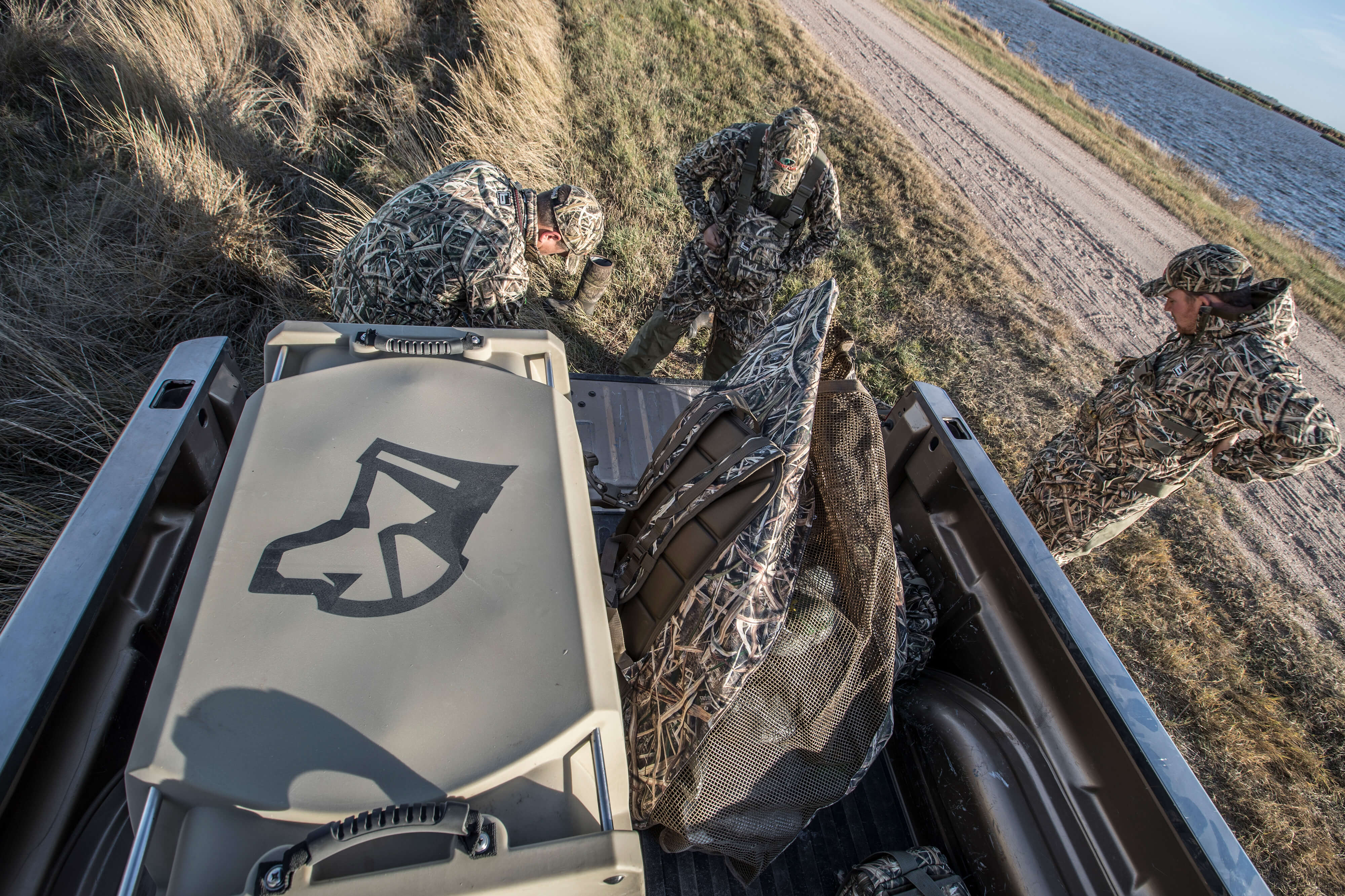 Hunters gearing up in camouflage